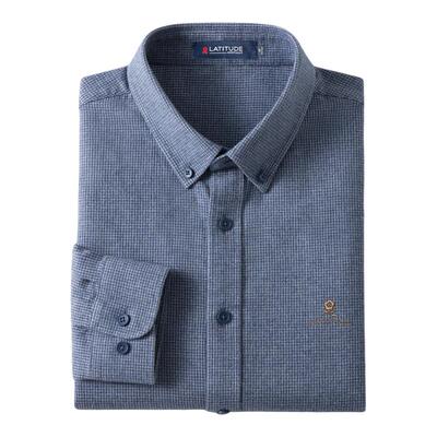 梦特娇男装细格纹寸衫打底纯棉款