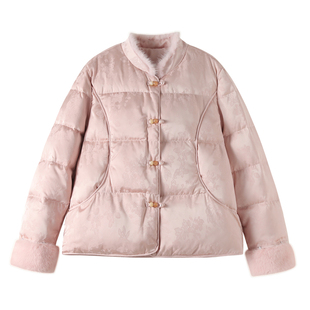 新中式国风羽绒服女短款2025冬季新款立领盘扣加厚保暖白鸭绒外套