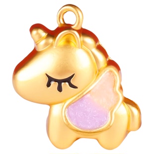 保色古法沙金隔珠马配件diy手工2026本命年编绳手链小马吊坠挂件