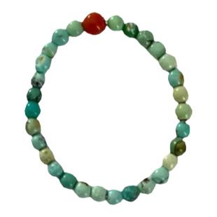 天然原矿绿松石串珠戒指素圈指环配南红女款尾戒手工民族风饰品细