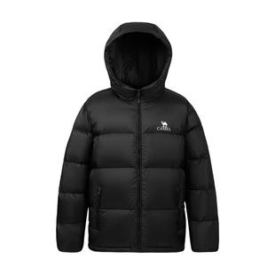 【骆驼火山羽绒服】男装面包服男冬季连帽加厚保暖白鸭绒短款外套