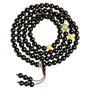 乌金黑曜石手串108颗女款官方旗舰店本命佛天然水晶转运珠手链男