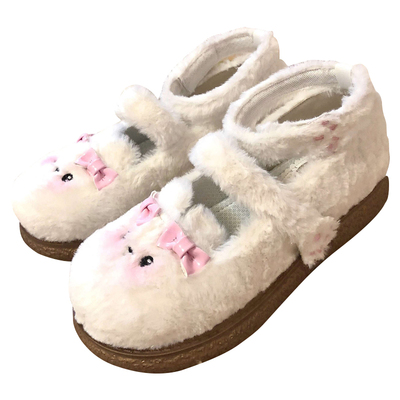 毛绒洛丽塔可爱保暖平底