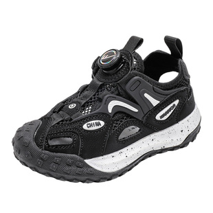 回力童鞋2026夏季新款儿童透气运动鞋男童包头凉鞋女童黑色休闲鞋