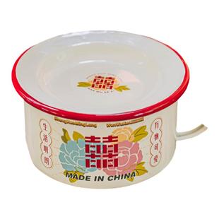 树可喜事搪瓷碗加厚大号泡面碗中式复古汤碗家用沙拉碗结婚礼物