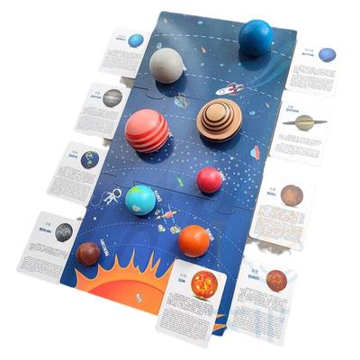 太阳系八大行星立体模型实心木球