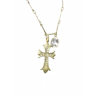 CHEALIMPID/.金色十字架镶钻原创设计街头项链小众轻奢高级男女潮