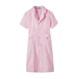 药店工作服女白衣大褂粉色夏季短袖美容院口腔医生护士服秋冬长袖