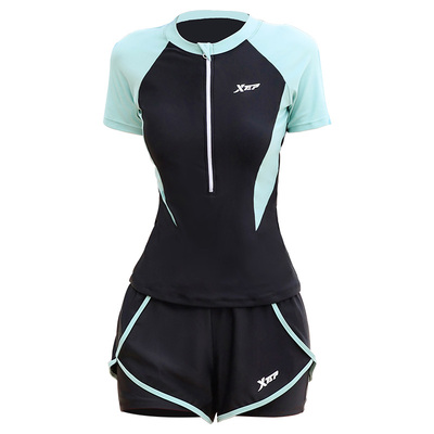 特步泳衣女分体平角遮肚显瘦温泉