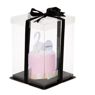 4四6六8八10十12寸透明蛋糕盒子单双层加高烘焙生日礼物包装盒