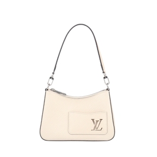 中古9新LV路易威登MARELLINI米色EPI水波纹单肩二手奢侈品包包