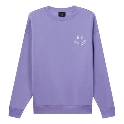 女装印花紫色珊瑚绒圆领卫衣