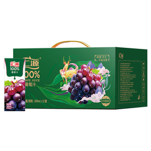 汇源100%葡萄汁玲珑礼盒200ml*12盒纯果汁饮料送礼饮品焕新回归