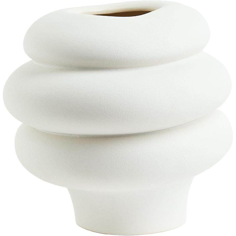 HMHOME家居用品半瓷花瓶设计感圆底纹理感花器摆件1114568