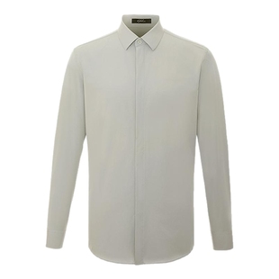 [含桑蚕丝]SATCHI沙驰男装男士长袖衬衫春季新款休闲弹力格子衬衣