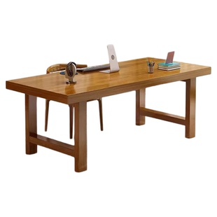 纯实木电脑桌台式书桌卧室家用学习桌双人电竞桌工作台大板办公桌