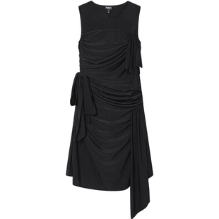 Juicy Couture橘滋连衣裙女26春季新款黑色褶皱修身晚宴礼服裙子