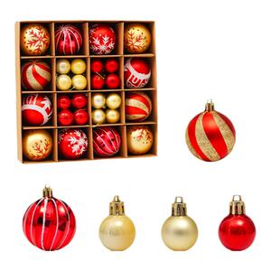 圣诞球挂饰44个彩球圣诞树装饰场景屋顶布置挂件节日装饰品多多包