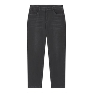 百斯盾官方[底抓毛]女士牛仔裤秋冬季款加绒加厚显瘦女老爹裤