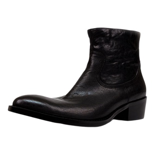 尖头切尔西巫师靴男黑色小众真皮英伦风水洗牛皮厚底西部牛仔皮靴