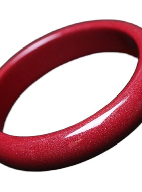 天然保真原矿朱砂紫金砂女款宽版加厚手镯本命年气质幸运护身饰品