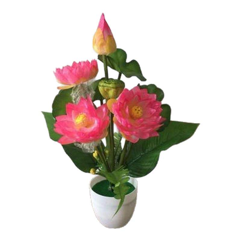 仿真小荷花花束塑料荷花莲花睡莲供佛客厅假花家居装饰3支起包邮