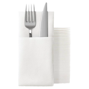 一次性刀叉包加厚无尘纸口布餐垫西餐厅酒店家用餐巾白色定制logo