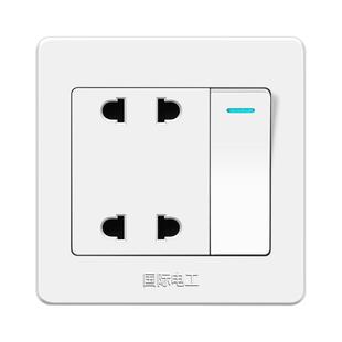 一开带四孔86型开关插座面板1开二二孔2双控单4两眼七空国际电工7