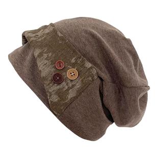 ola原创自制艺术堆堆帽复古废土风扎染包头帽女显脸小冷淡风帽子