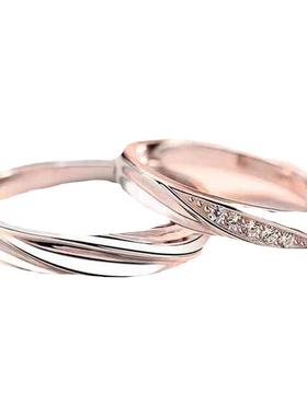 莫桑石情侣戒指男女对戒