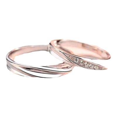 莫桑石情侣戒指男女对戒