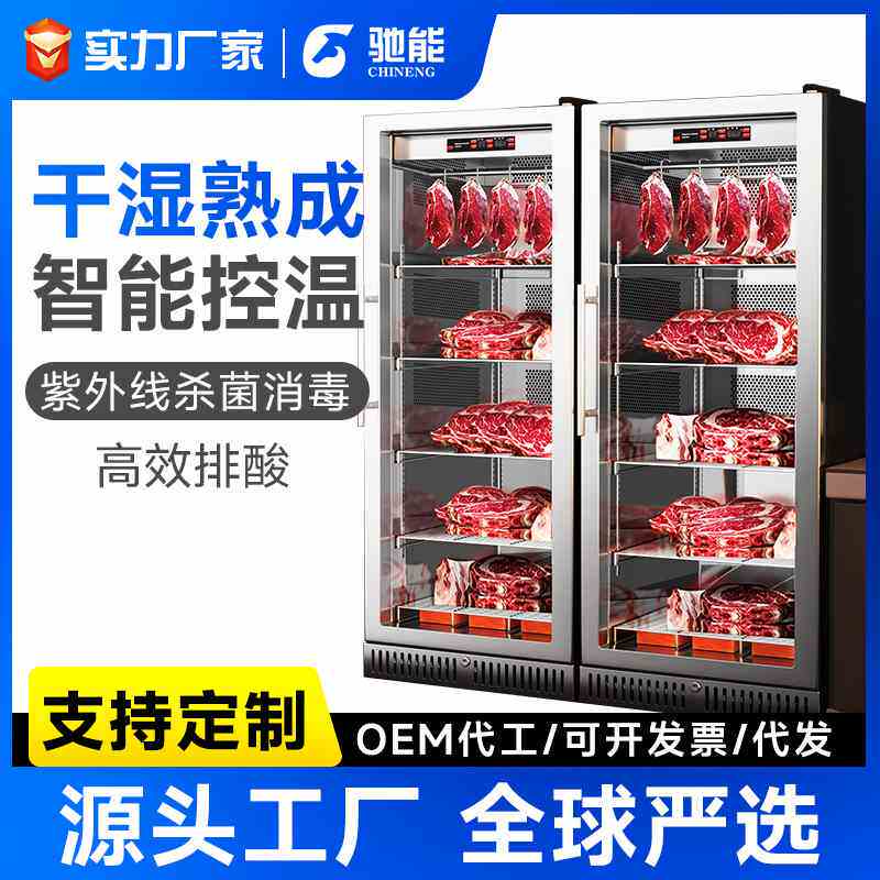 驰能牛肉熟成柜商用展示柜干放式牛排柜排酸机西餐湿式冷藏保鲜柜