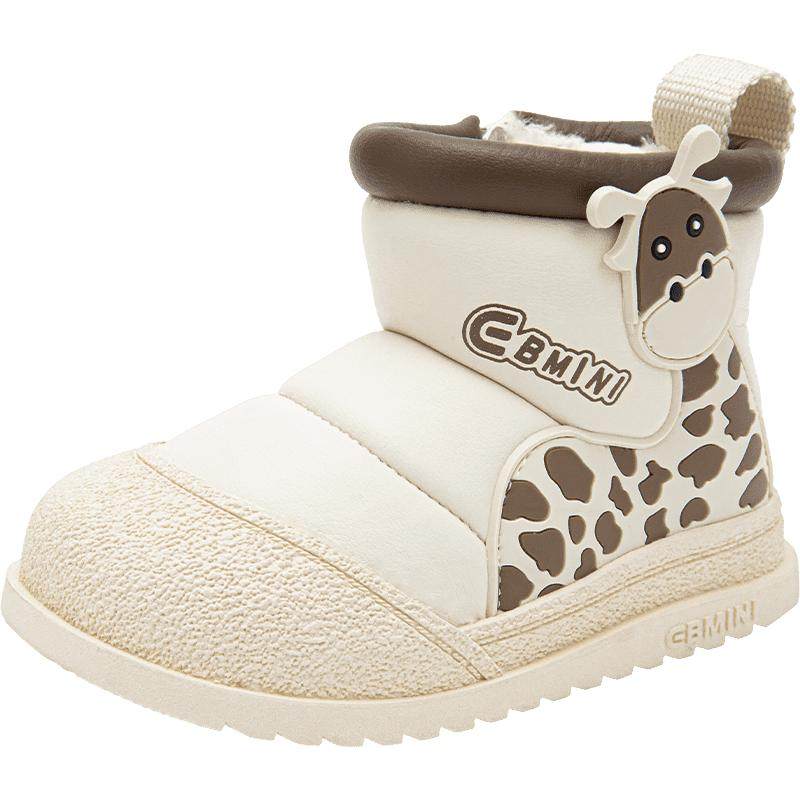 英贝米尼儿童雪地靴保暖防滑男童鞋子冬季加绒女童棉靴宝宝棉鞋