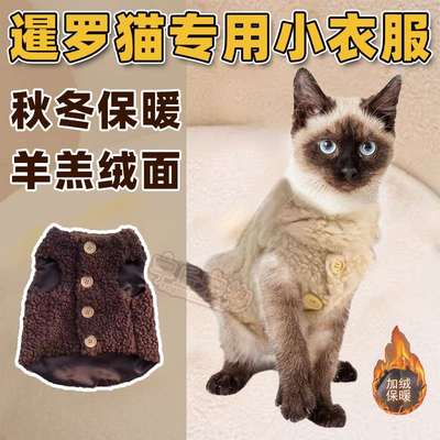 暹罗猫衣服小猫咪专用衣服秋天冬季保暖背心宠物过冬装防寒猫衣