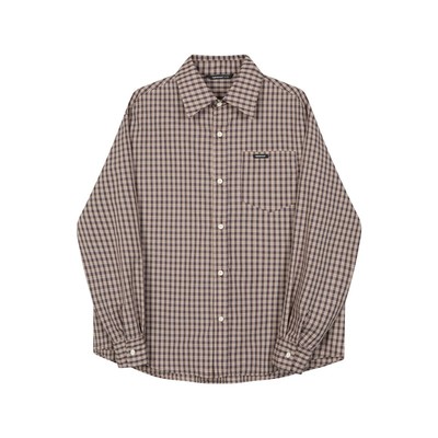 TGNS老钱风格纹衬衫女春季薄款