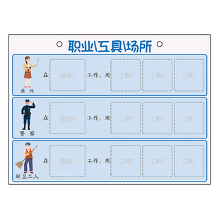 儿童认识职业场所工具配对卡片幼儿园小中班启蒙认知训练区角教具