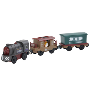 勒酷积木电动小火车轨道套装磁性火车头男孩木制儿童玩具兼容HAPE