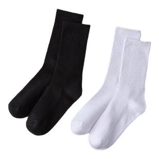 oldschool10双男女纯色中长筒黑白袜子运动高帮街头棉长袜潮