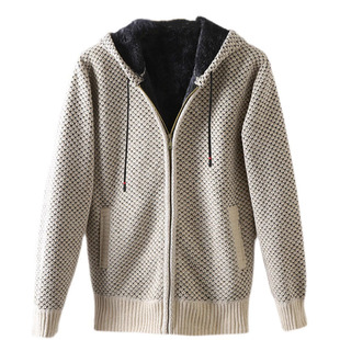 OMD公司订单!菠萝纹肌理感!外贸男装秋冬加绒加厚保暖连帽卫衣