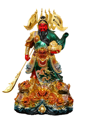 2026彩绘关公像树脂摆件