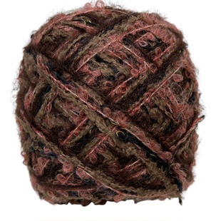 复古美拉德玫瑰系手编特色高比羊毛混线外套发卡包帽子围巾毛线团