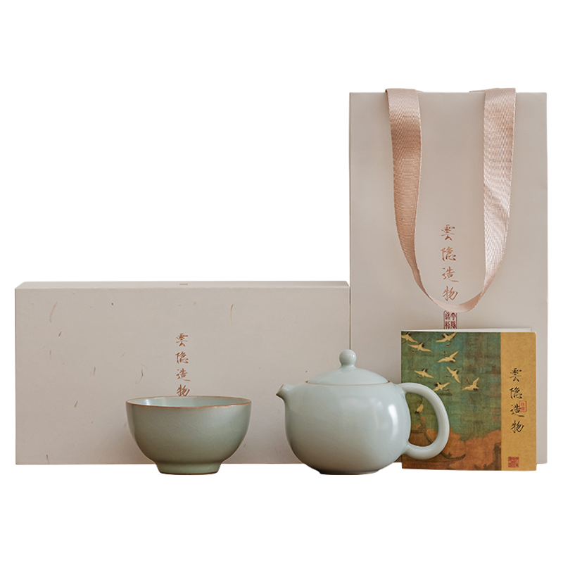 拾一茶镜 汝窑茶具个人专用年轻人一人独饮小西施办公室一壶一杯