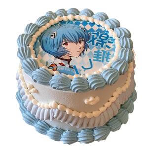 新世纪福音战士蛋糕糯米纸打印定制糖霜纸糖纸可食用生日蛋糕装饰