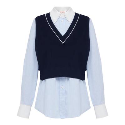 衬衫两件套雅莹时尚针织背心