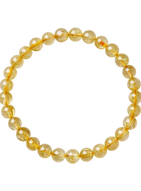 宫里上新天然金发晶黄水晶手串