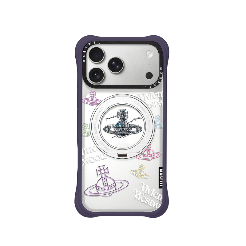 MASFEIL× 潮牌土星适用iPhone17Promax手机壳新款磁吸带支架Go4苹果17Pro保护套支点透明高级感17pm硅胶软边