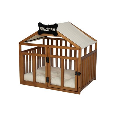 蘑菇宠物室内狗屋实木狗房子