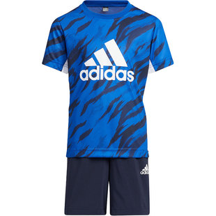 Adidas/阿迪达斯正品夏季新款大童运动短袖短裤套装HT6759