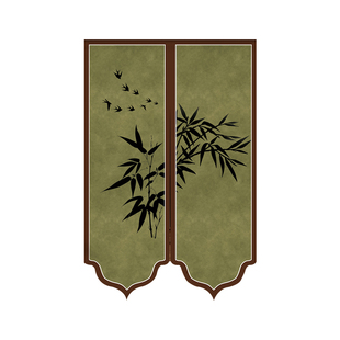 中古风门帘隔断帘高档卧室厨房遮挡帘子新款挂帘卫生间免打孔半帘