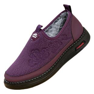 不累脚妈妈棉鞋老北京布鞋女冬季加绒加厚软底防滑中老年人健步鞋